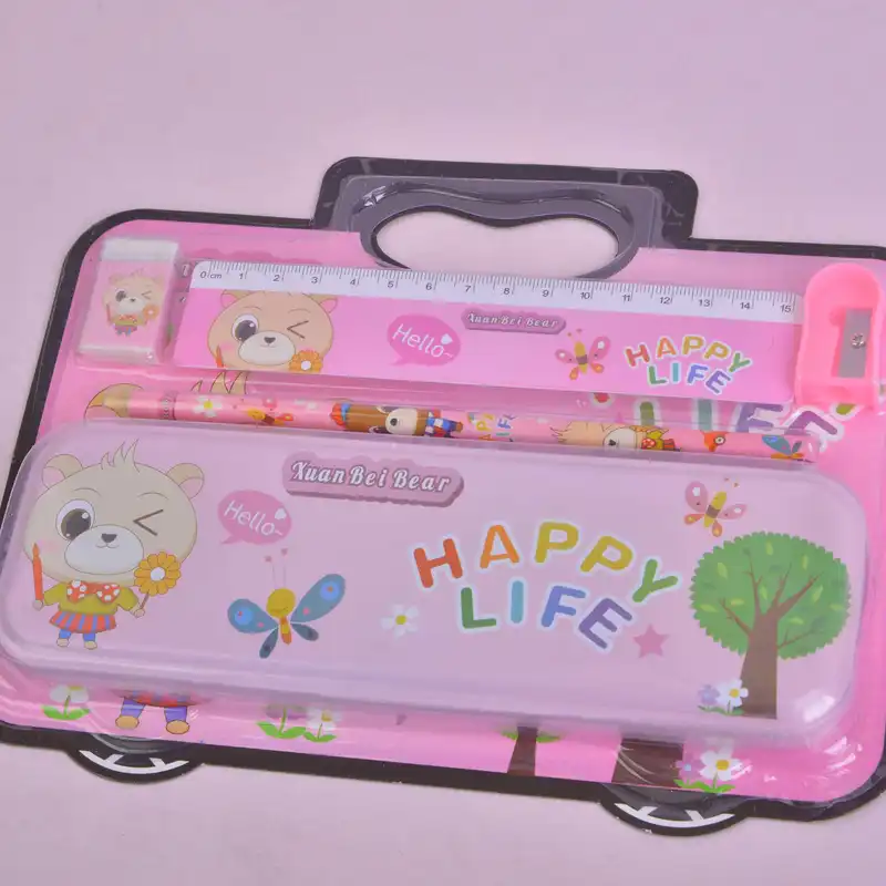 بسته لوازم تحریر مدل خرسی مجموعه 5 عددی