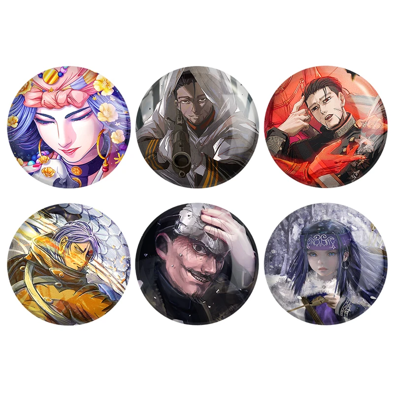 مگنت خندالو طرح انیمه کامویی طلایی Golden Kamuy کد 1480A مجموعه 6 عددی