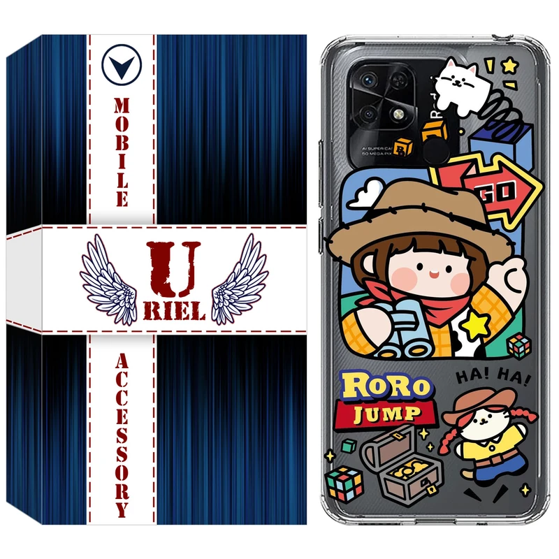 کاور یوریل مدل Clear کد 29 طرح دختر خوشحال مناسب برای گوشی موبایل شیائومی Redmi 10C