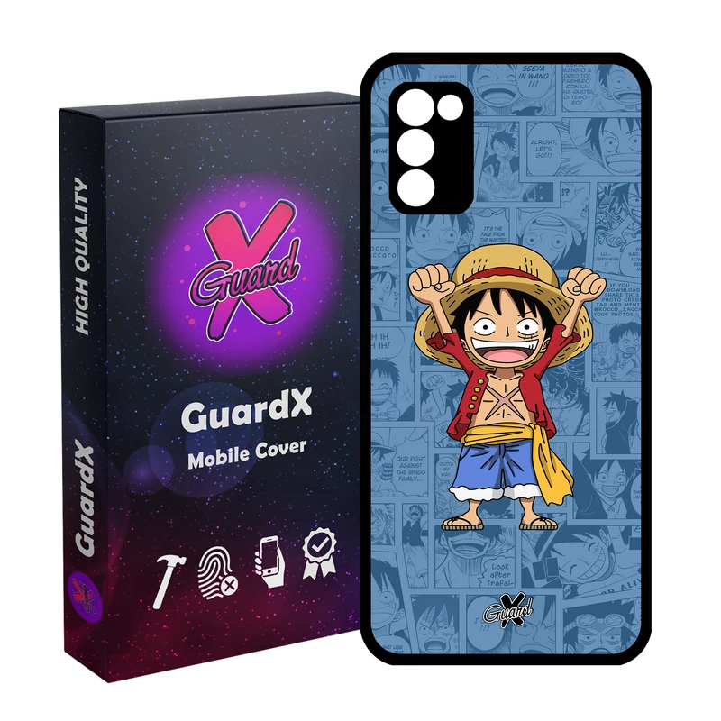 کاور گارد ایکس طرح One Piece Luffy Anime مدل Glass10464 مناسب برای گوشی موبایل سامسونگ Galaxy A03S/A02S/M02S/F02S
