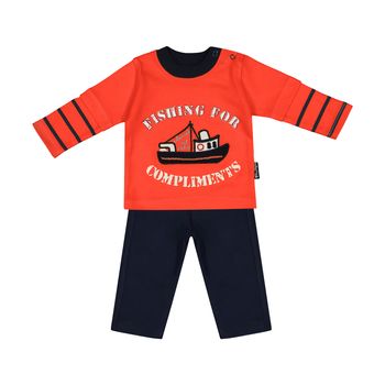 ست تی شرت و شلوار نوزادی آدمک مدل 2171129-72