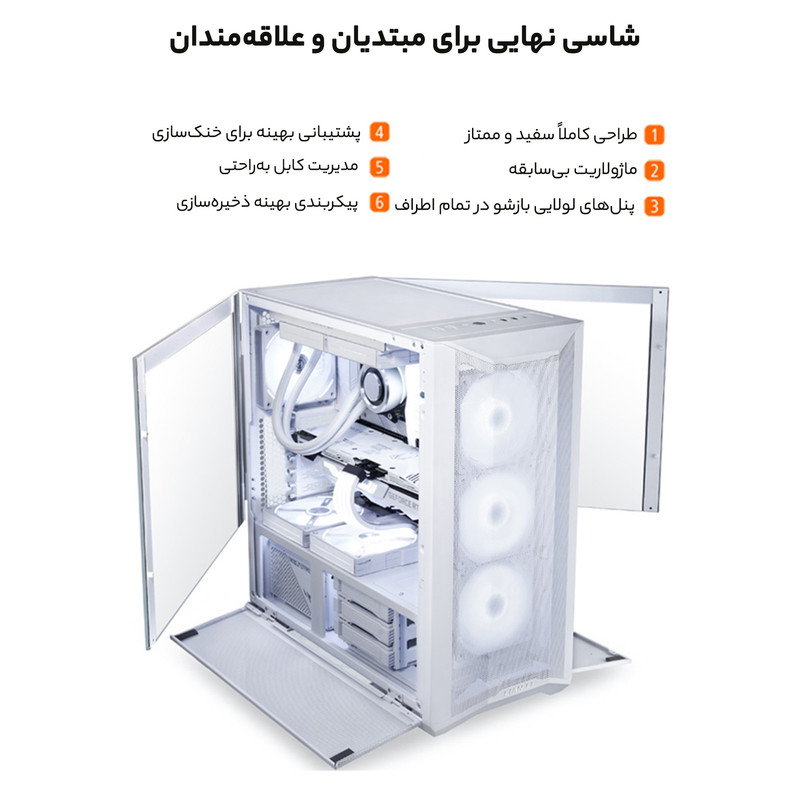 کیس کامپیوتر لیان لی مدل Lancool II Mesh Snow W