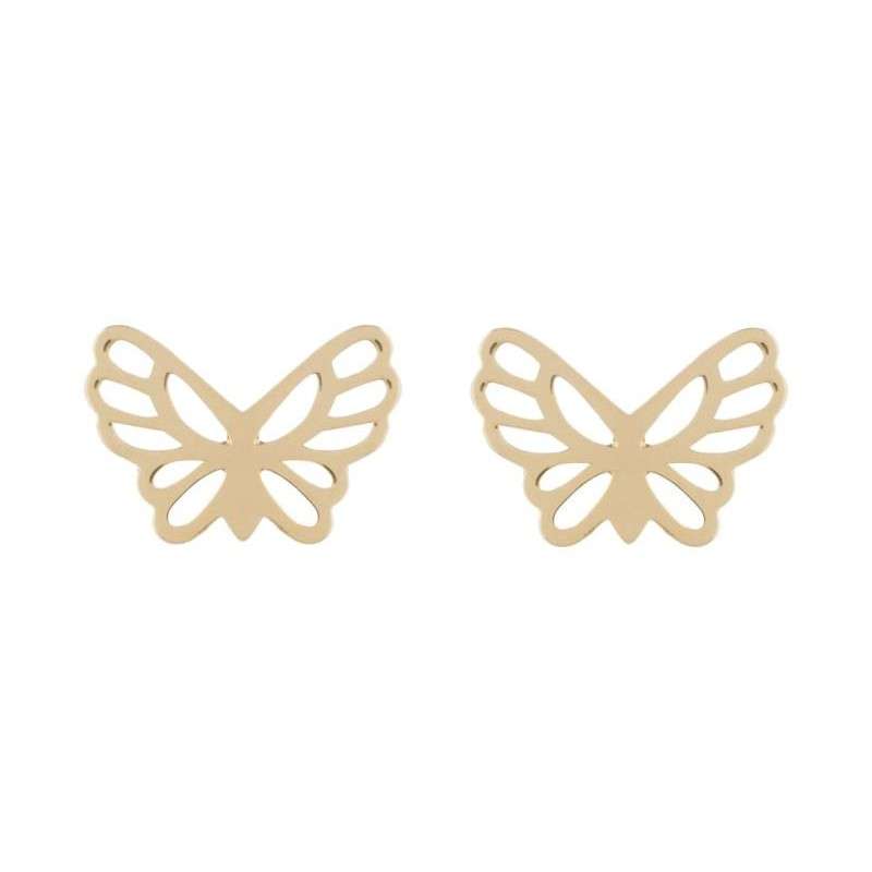 گوشواره طلا 18 عیار زنانه قیراط طرح پروانه کد GH5235