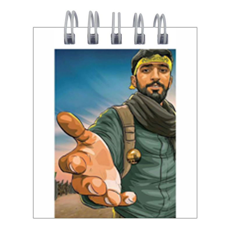 دفترچه یادداشت 50 برگ طرح شهید محسن حججی کد hc81 مجموعه 4 عددی