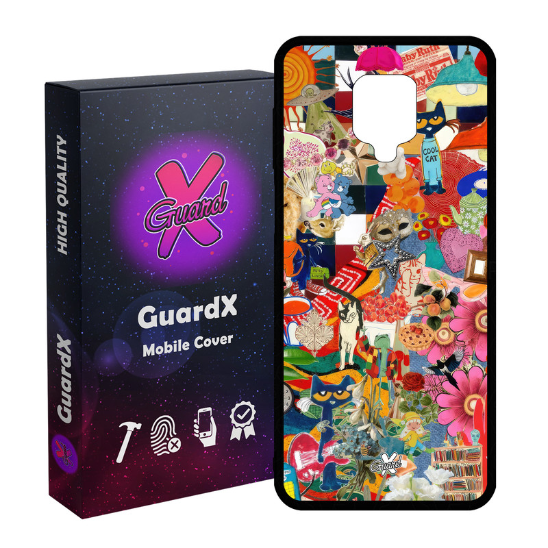 کاور گارد ایکس طرح کلاژ مدل Glass10576 مناسب برای گوشی موبایل شیائومی Redmi Note9 Pro/Note 9 Pro Max/Redmi Note 9S/MI Poco M2 Pro