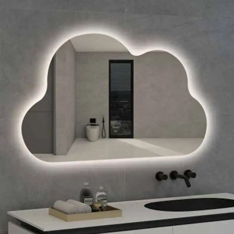 آینه سرویس بهداشتی الف مدل بک لایت طرح ابر کد BA-90-80