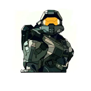 استیکر لپ تاپ و موبایل مدل بازی طرح هیلو مستر چیف Halo Master Chief کد 3709