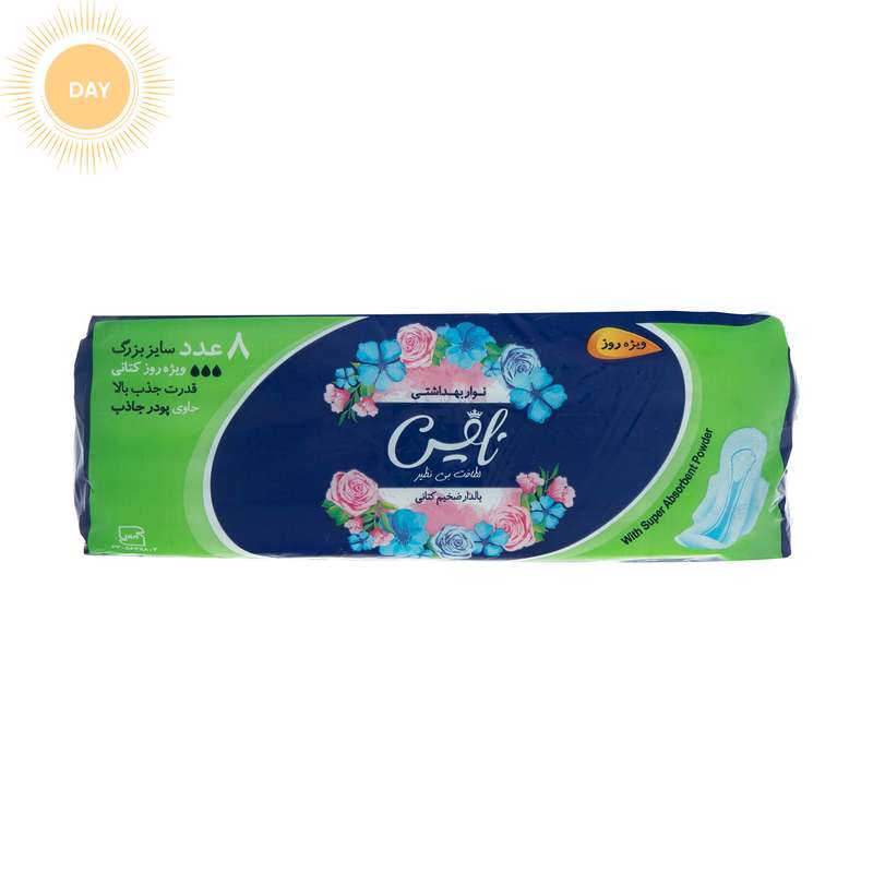 نوار بهداشتی نایس مدل کتانی سایز بزرگ بسته 8 عددی