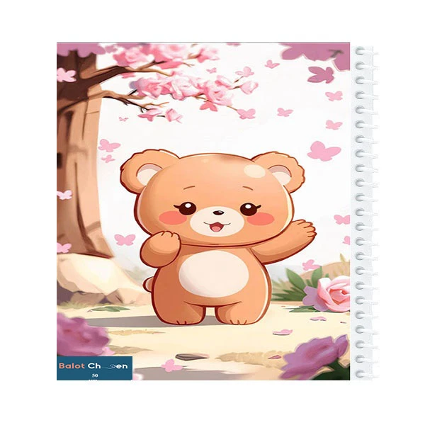 دفتر نقاشی 50 برگ بلوط چین طرح فانتزی خرسی  کد B504