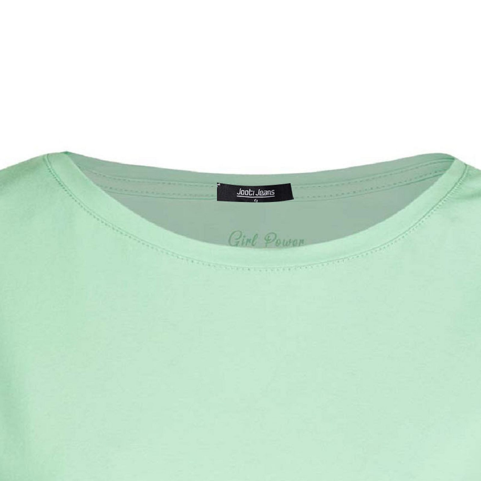 تی شرت آستین کوتاه زنانه جوتی جینز مدل یقه گرد کد 1551257 رنگ سبز روشن -  - 4