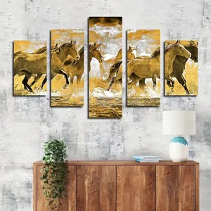 تابلو شاسی بکلیت طرح نقاشی اسب مدل SH-2558 مجموعه 5 عددی