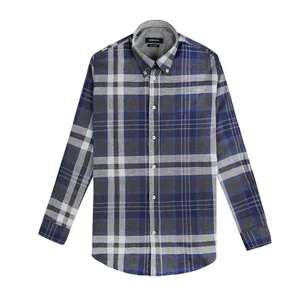 پیراهن آستین بلند مردانه کروم مدل پشمی چهارخانه 2220107