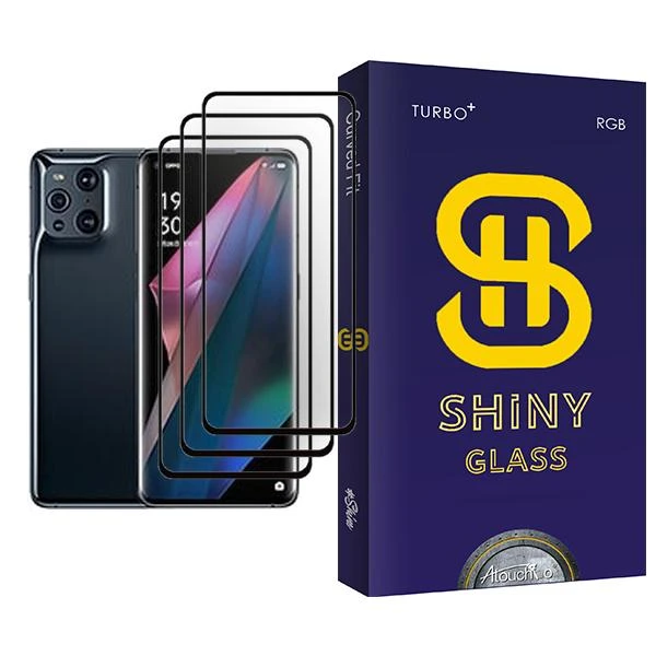 محافظ صفحه نمایش آتوچبو مدل Shiny Glass MIX003 مناسب برای گوشی موبایل اوپو Find X3 Pro بسته سه عددی