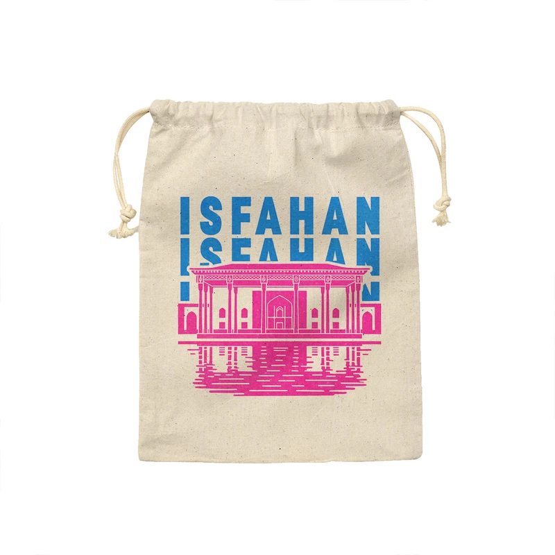 کیسه نان و سبزی ترمه طراحان ایده مدل نماد چهل ستون اصفهان کد map0051 - S سایز 19x19 سانتی متر