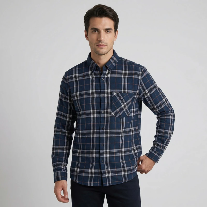 پیراهن آستین بلند یقه برگردان مردانه ال سی وایکیکی مدل W479923Z8