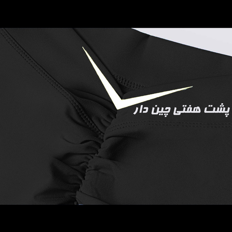 شلوارک ورزشی زنانه مدل فلامینگو پشت هفتی چین دار کد 713 رنگ مشکی