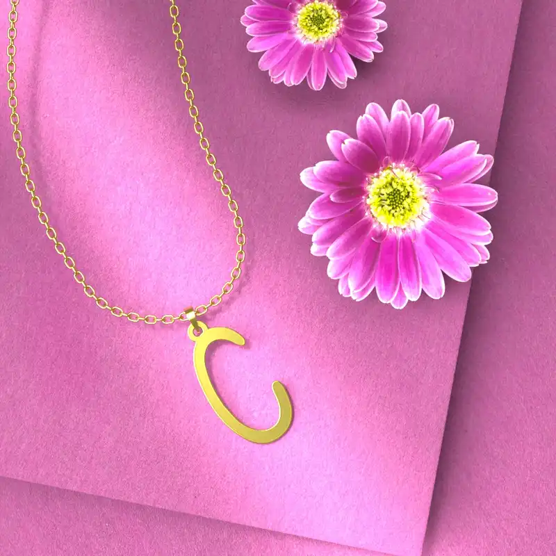 گردنبند طلا 18 عیار زنانه مدوپد مدل حرف C کد H3-1-1575