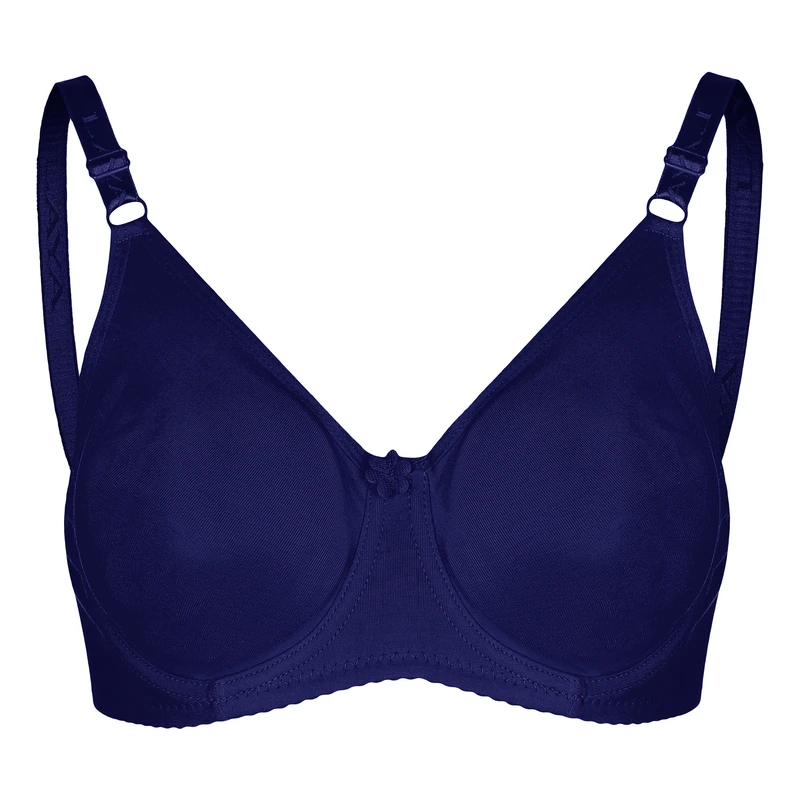 سوتین زنانه بالکنی لعیا مدل نخ پنبه پرسی فنردار