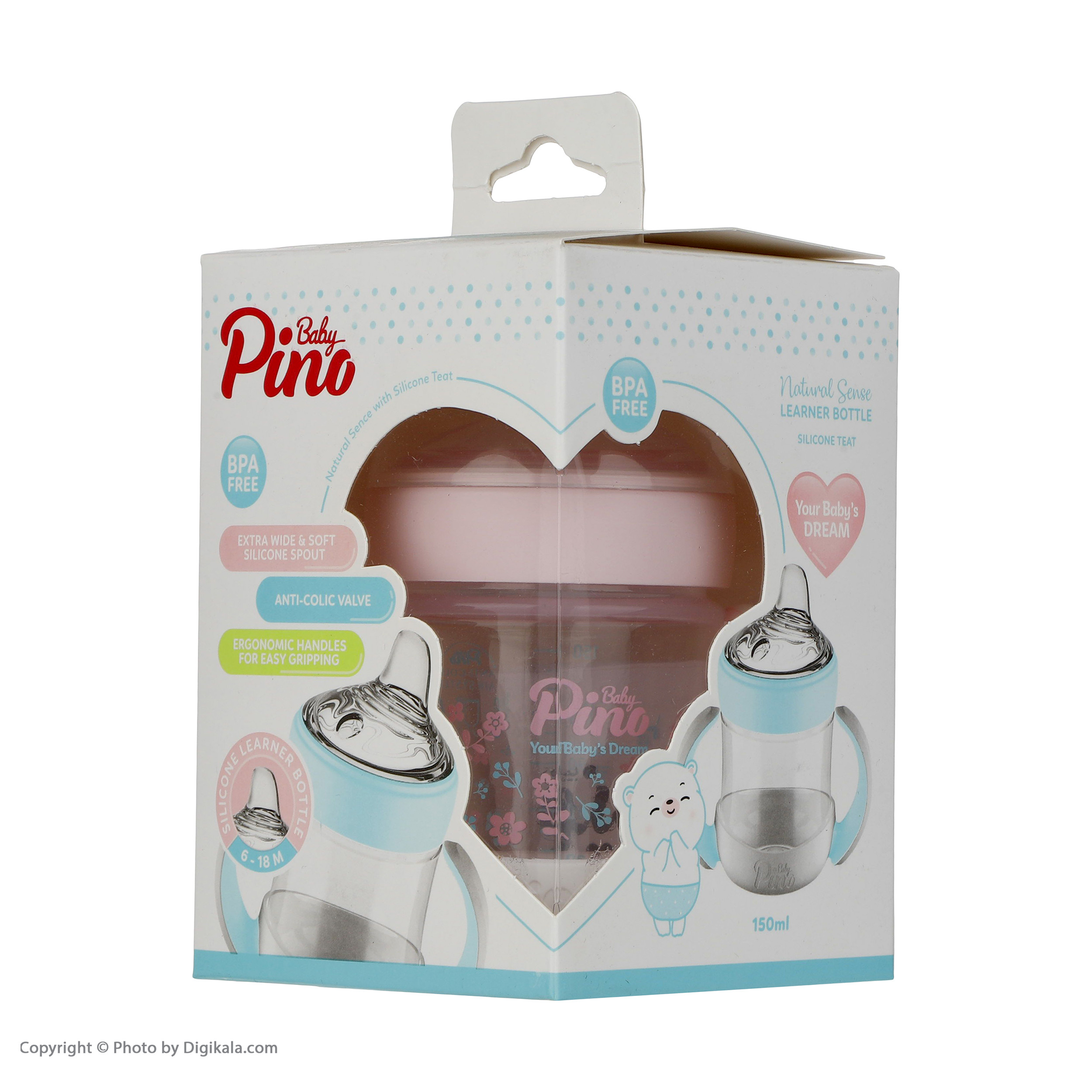 لیوان آموزشی کودک پینو بیبی مدل Natural sense حجم 150 میلی لیتر