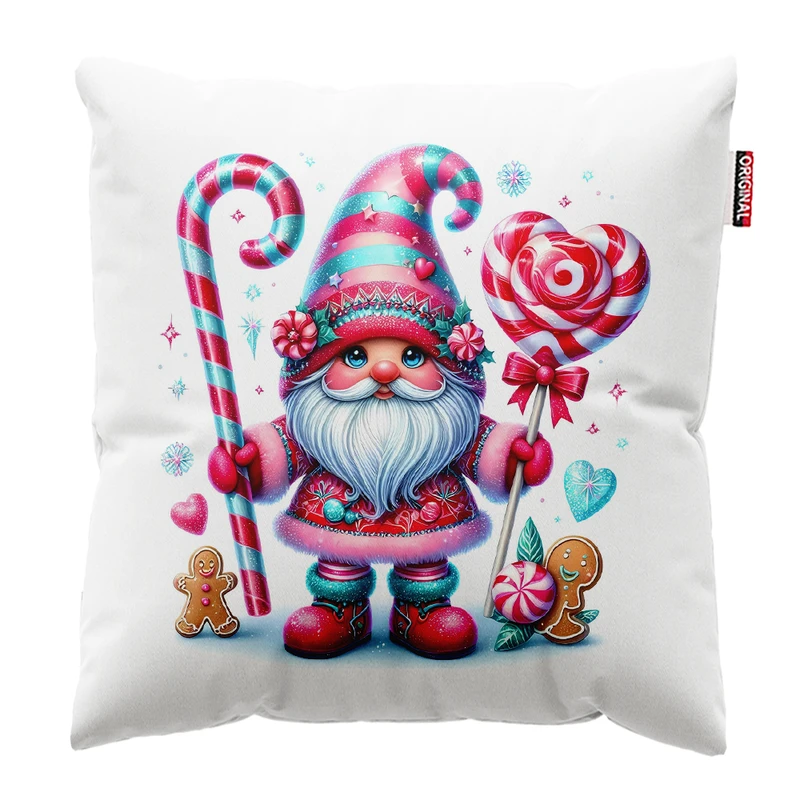 کوسن پاد آفرین مدل کریسمس طرح بابانوئل کاج گوزن آدم برفی کد PK402640 سایز 40*40 سانتی متر