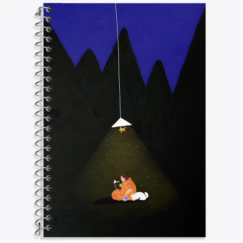 دفتر نت موسیقی 50 برگ خندالو طرح شب و کتاب کد F7371