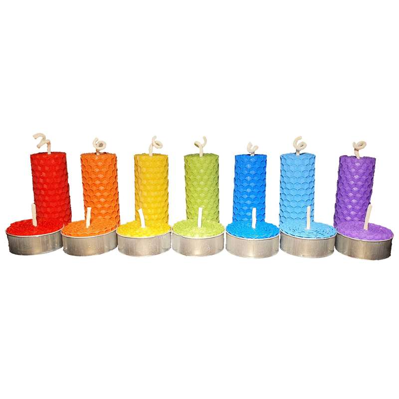 شمع بیزوکس مدل چاکرا مجموعه 14 عددی