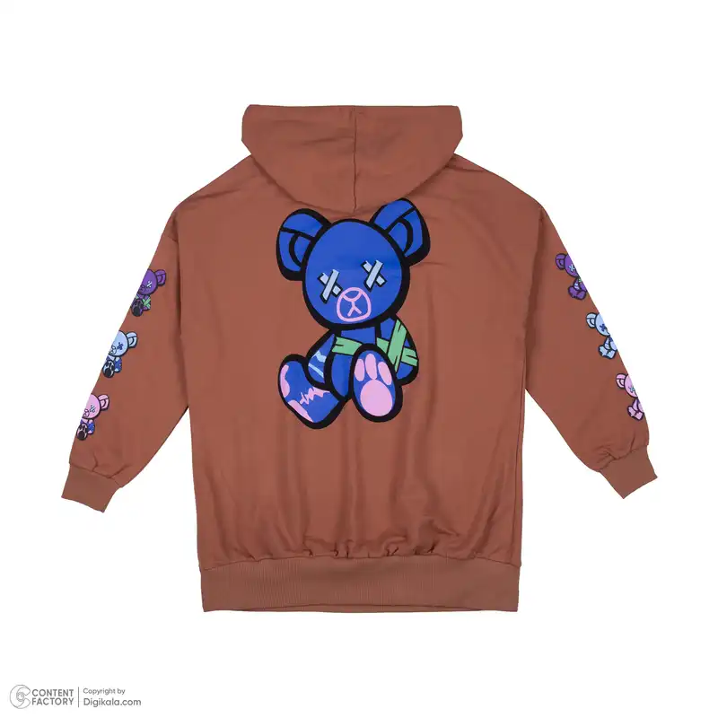 هودی زنانه نیونوس مدل 9494 رنگ قهوه‌ای