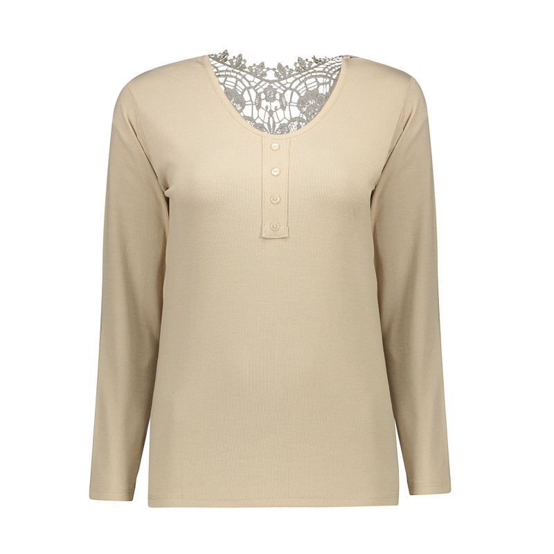 بلوز آستین بلند زنانه مدل پشت گیپور کد 110303.5