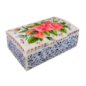 جعبه جواهرات استخوانی طرح گل  کد B 240