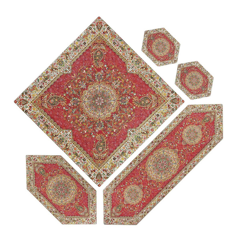 ست 5تکه رومیزی ترمه مدل افشار