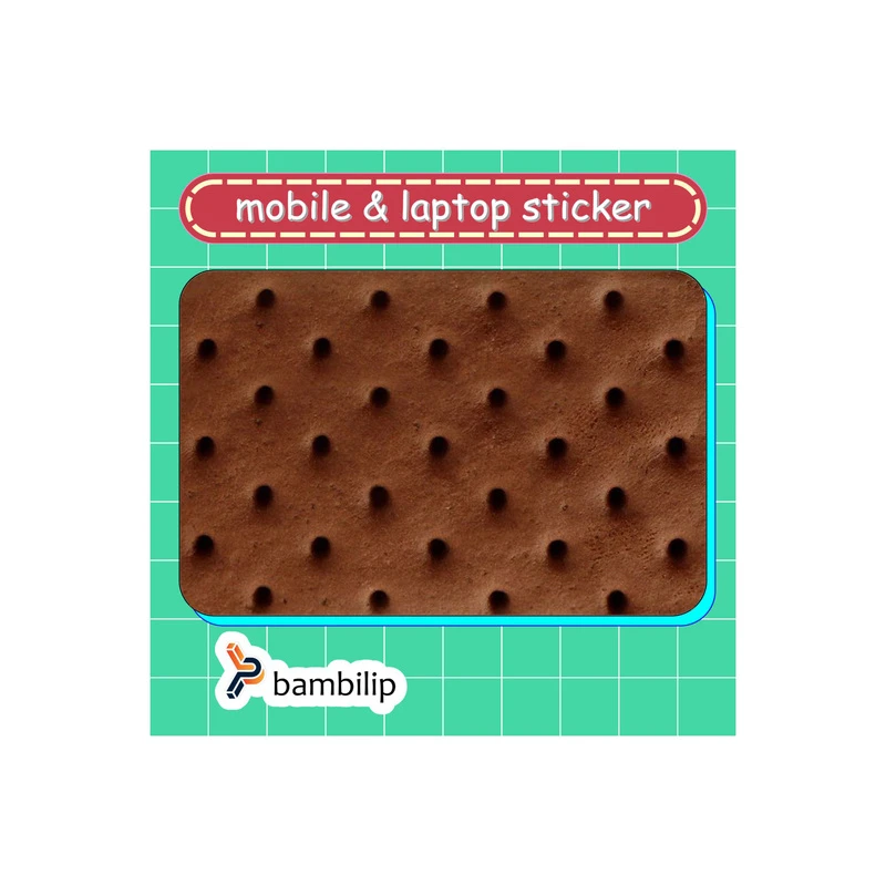 استیکر بامبیلیپ مدل کارت عابر طرح بیسکوییت شکلاتی کد 7289899