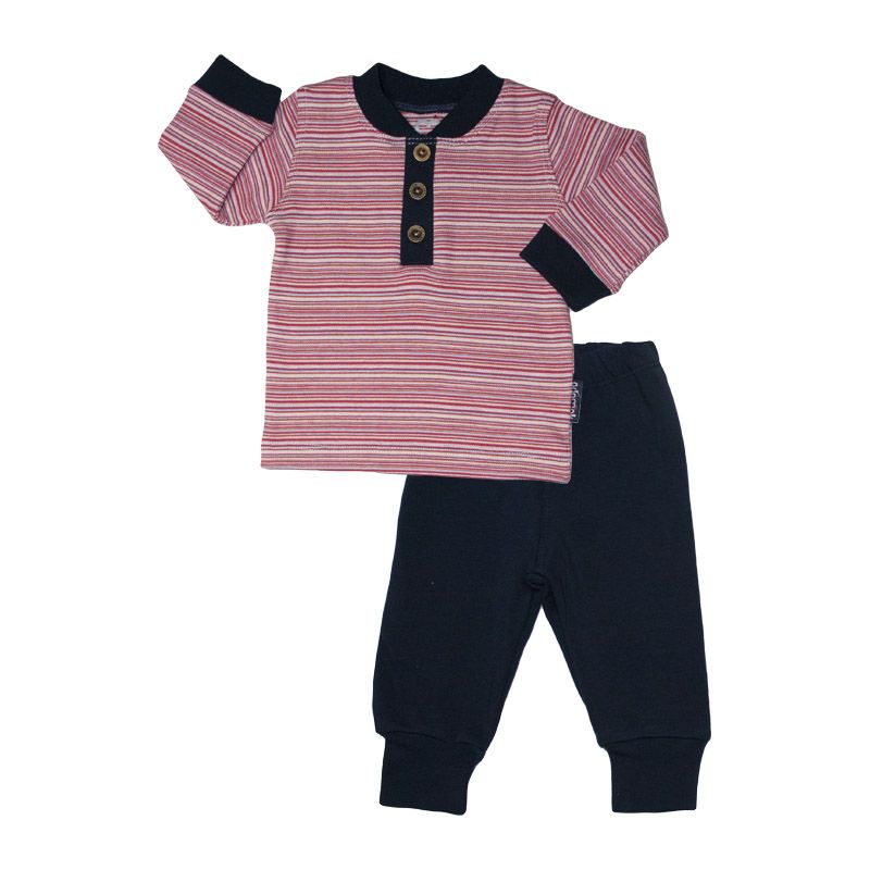 ست تیشرت و شلوار نوزادی آدمک کد 111201 راه راه - - 1