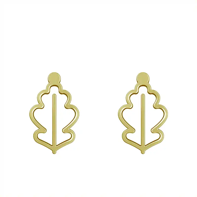 گوشواره طلا 18 عیار زنانه مدوپد مدل برگ کد GA1-15943