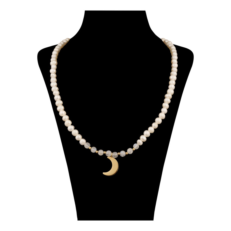 گردنبند طلا 18 عیار زنانه درگونه مدل ماه