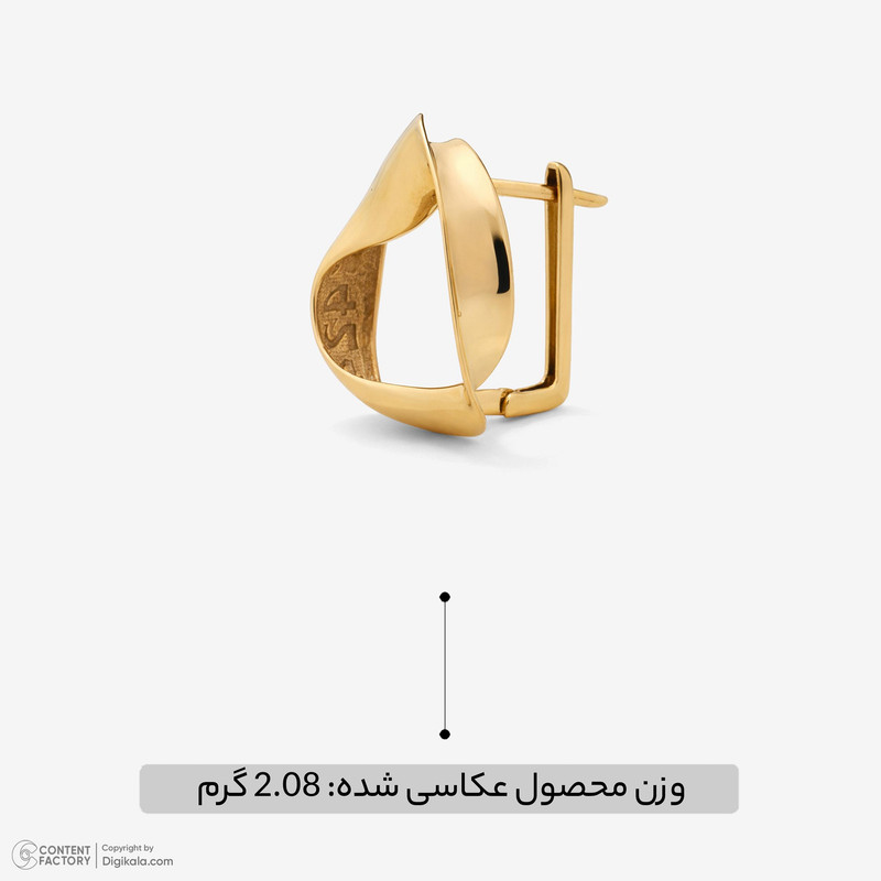 گوشواره کلیپسی طلا 18 عیار زنانه جواهری راز مدل 2412-18 - 5