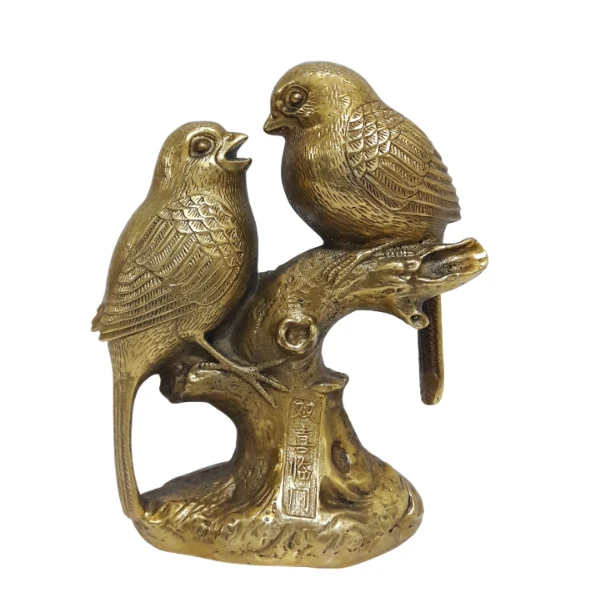 مجسمه برنزی مدل پرندگان شیفته کد changan1