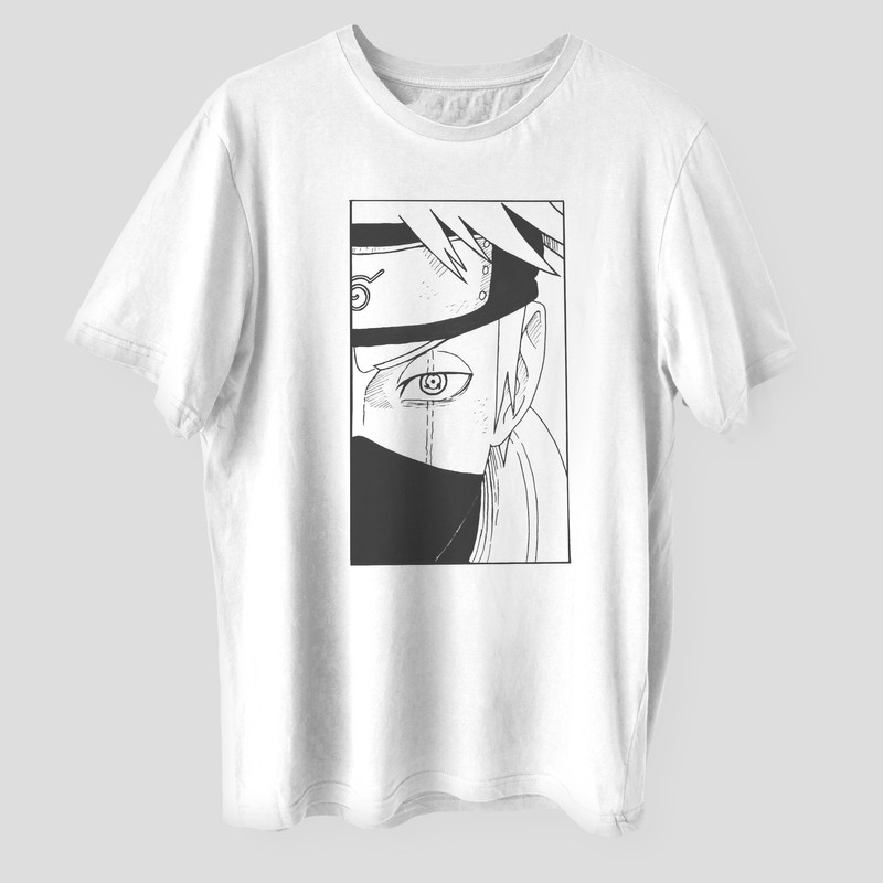 تی شرت آستین کوتاه دخترانه مدل انیمه ای ناراتو شخصیت کاکاشی کد z065