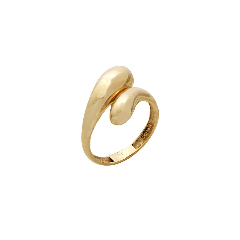 انگشتر طلا 18 عیار زنانه الی گالری مدل دو اشک دامله سایز 55