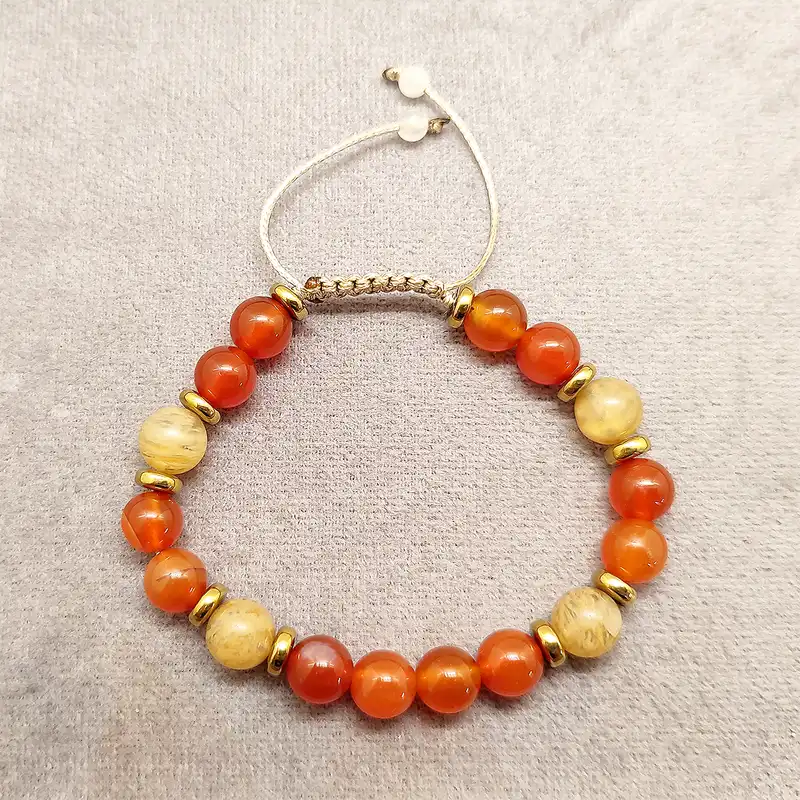 دستبند زنانه مدل سنگ عقیق و سیترین