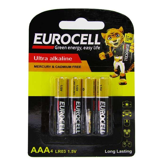 باتری نیم قلمی یوروسل مدل Ultra Alkaline بسته 4 عددی