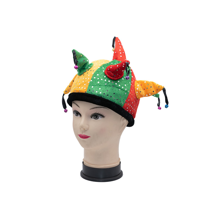 کلاه ایفای نقش مدل فانتزی طرح دلقک زنگوله دار کد 02