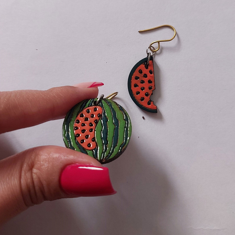 گوشواره زنانه مدل تابه تا طرح هندوانه یلدا کد EP009 گوشواره زنانه مدل تابه تا طرح هندوانه یلدا کد EP009