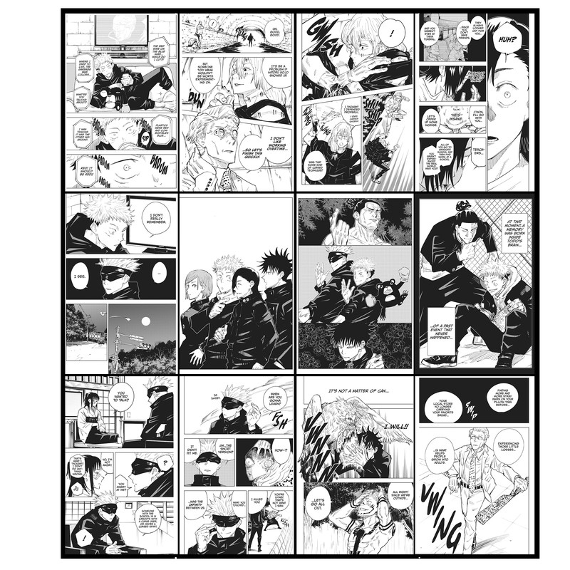 پوستر دیواری مدل انیمه Jujitsu Kaisen کد 11 مجموعه 12 عددی