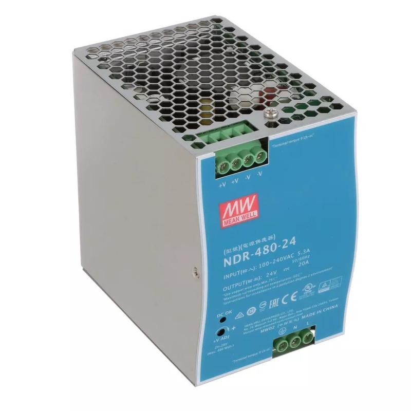 منبع تغذیه 24 ولت 20 آمپر مینول مدل NDR-480-24 منبع تغذیه 24 ولت 20 آمپر مینول مدل NDR-480-24