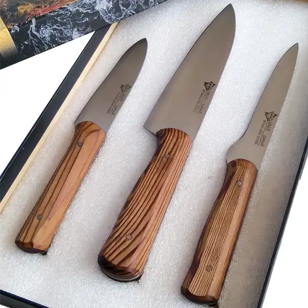 ست چاقو آشپزخانه 3 پارچه الماس زنجان مدل 05