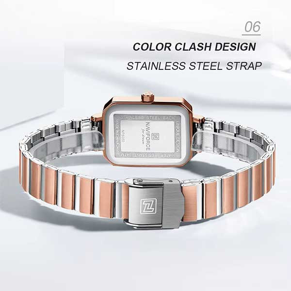 ساعت مچی عقربه‌ای کوارتز زنانه نیوی فورس مدل NF5050RGBE