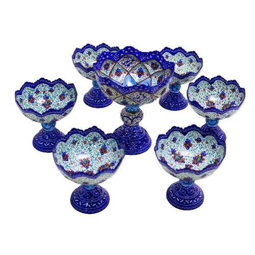 مجموعه ظروف هفت سین 7 پارچه مدل میناکاری کد DG1400