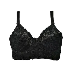 سوتین زنانه مدل گیپور فنردار کش پهن مدل FA-801BK