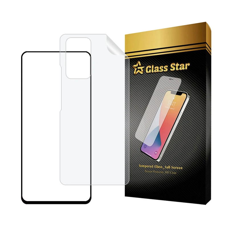محافظ صفحه نمایش گلس استار مدل FUNABKGS مناسب برای گوشی موبایل شیائومی Redmi Note 10 Pro 4G / Note 10 Pro Max به همراه محافظ پشت گوشی