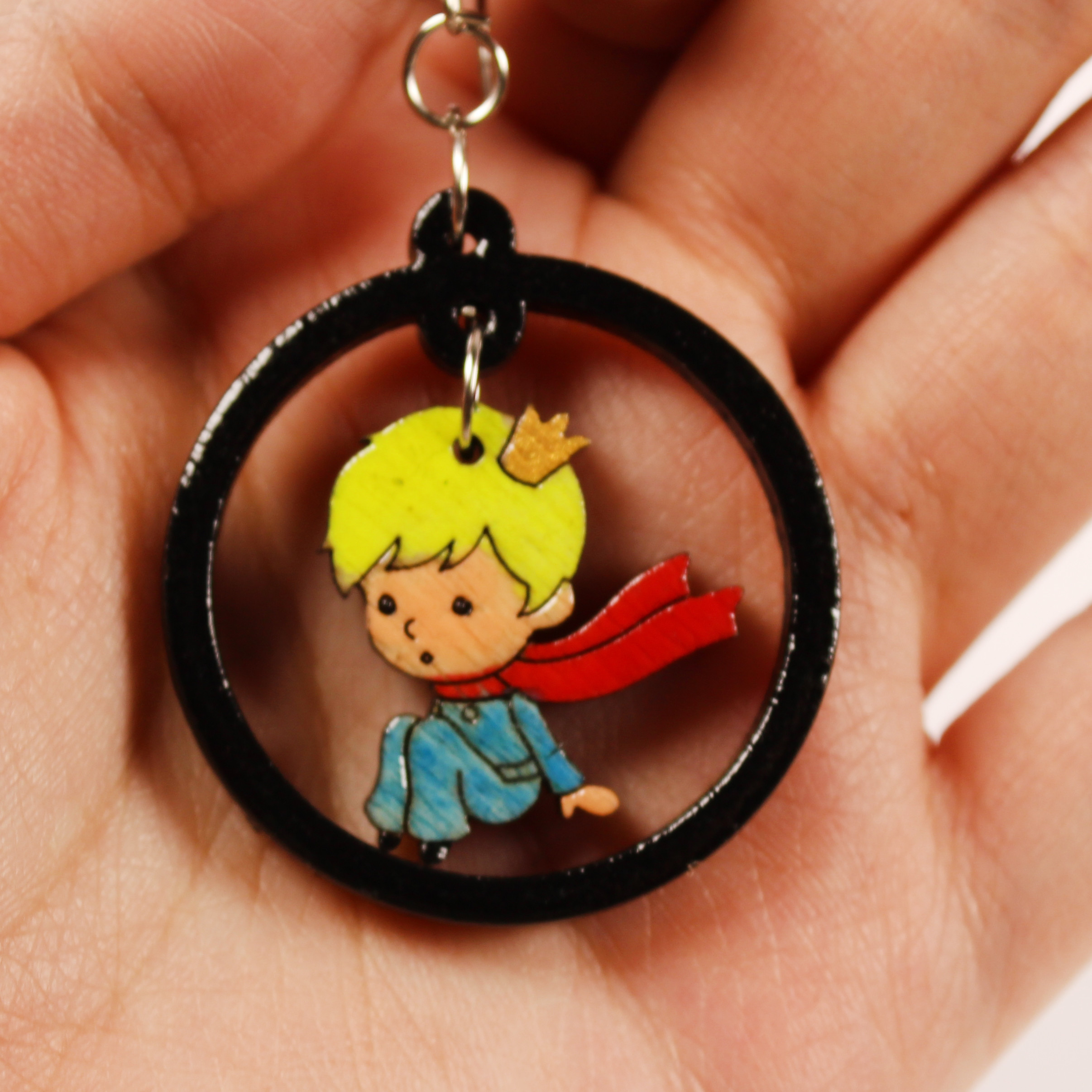 گوشواره دخترانه مدل سرهه طرح شازده کوچولو و روباه کد 06